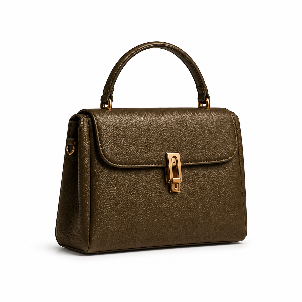 Leather handbag isolated on a clean white background